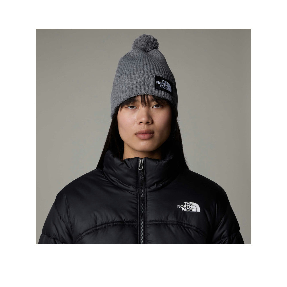The North Face Box Logo Pom Beanie - Bonnet Mixte Gris