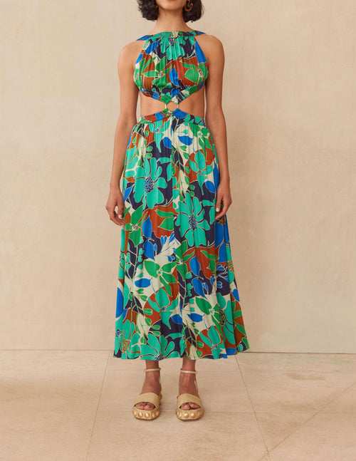 Theia dress - Aqua Botanique