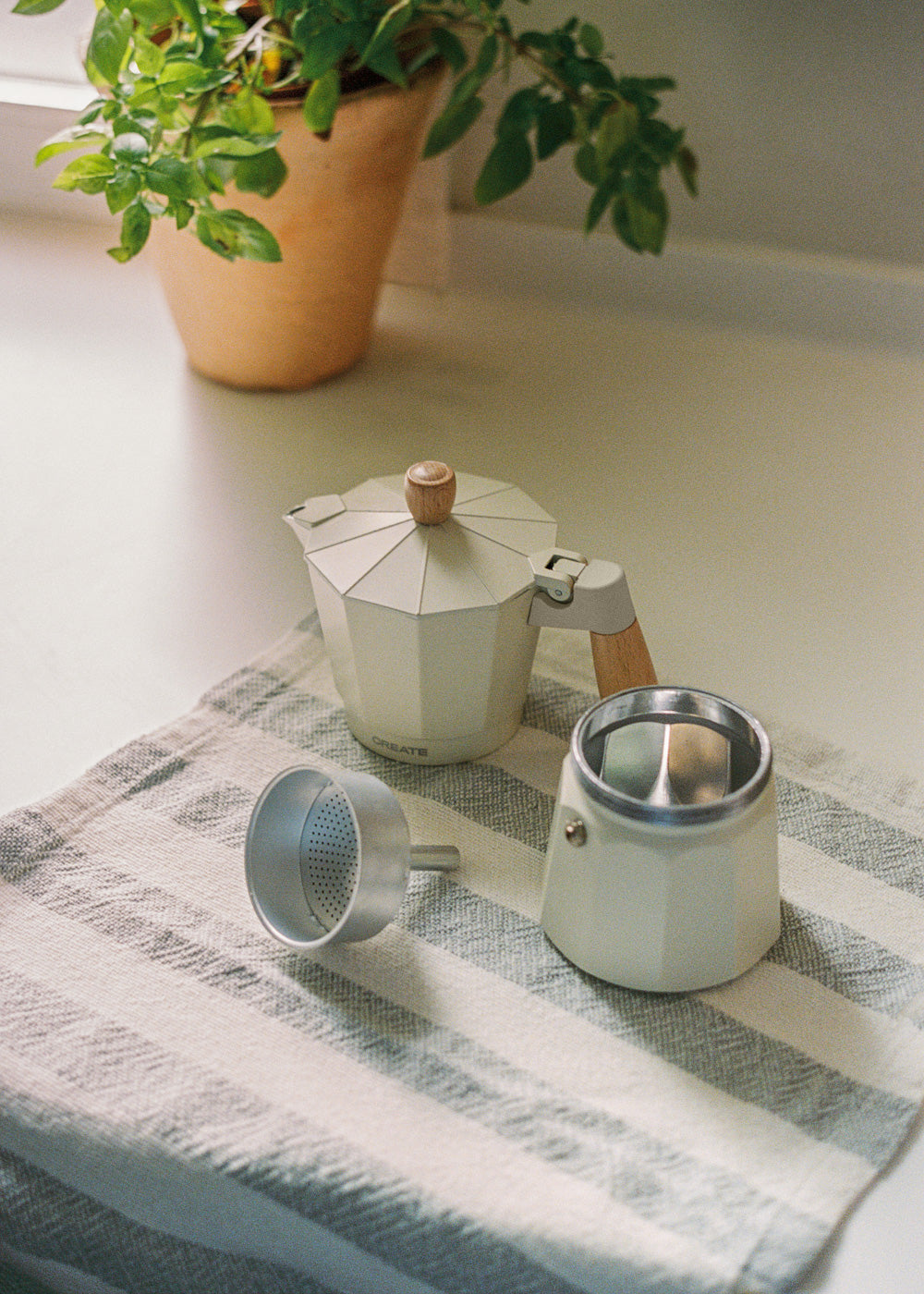 Thera Moka Retro - Cafetière Italienne - Blanc Cassé