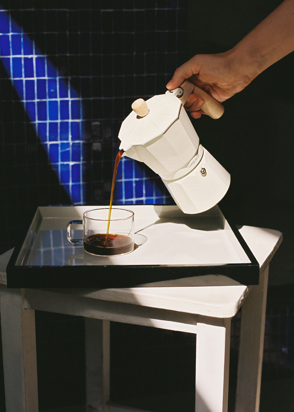 Thera Moka Retro - Cafetière Italienne - Blanc Cassé