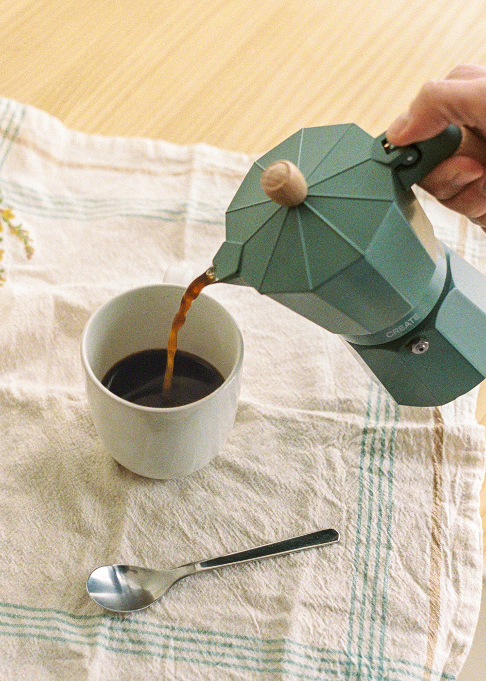 Thera Moka Retro - Cafetière Italienne - Vert Sauge