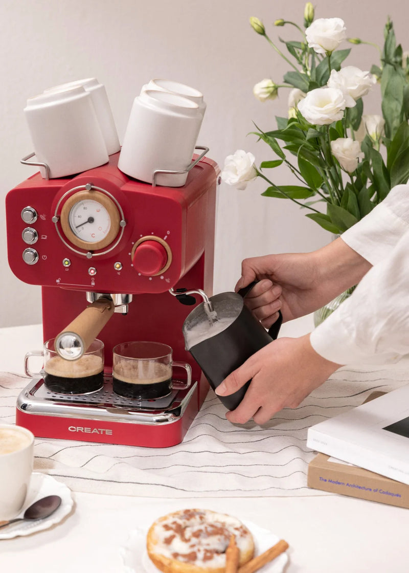 Thera Retro - Expresso Coffee Maker - Red