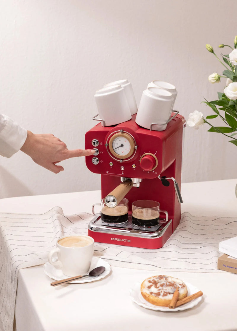 Thera Retro - Expresso Coffee Maker - Red
