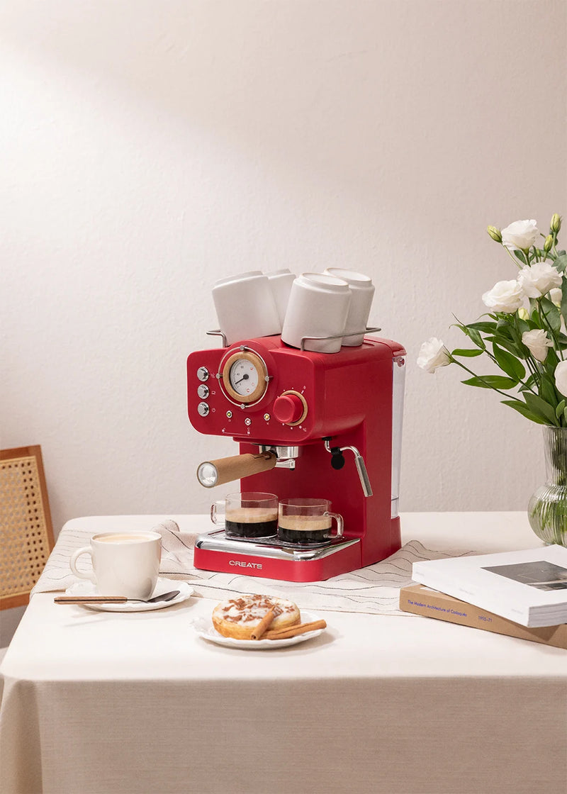 Thera Retro - Expresso Coffee Maker - Red