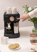 Thera Retro Pro - Semi-Automatic 20-Bar Espresso Coffee Machine - Black