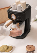 Thera Retro Pro - Semi-Automatic 20-Bar Espresso Coffee Machine - Black