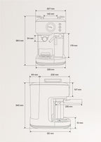 Thera Retro Pro - Semi-Automatic 20-Bar Espresso Coffee Machine - Black