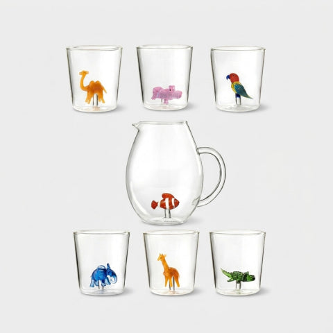 Savana Family Mix 8 - Lot De 7 Pièces (6 Verres + Carafe)