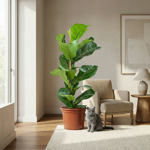 Ficus Lyrata - Higuera violín | Maceta 21 cm, Altura 75 cm
