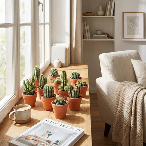 Mezcla de mini cactus – Macetas de terracota