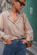 Garance Stripe Blouse Camel/Beige