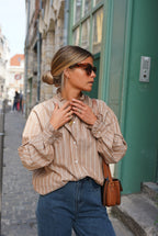 Garance Stripe Blouse Camel/Beige