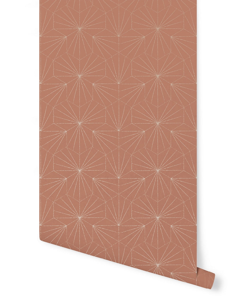 Papier Peint Tiles - Terracotta Cuivre