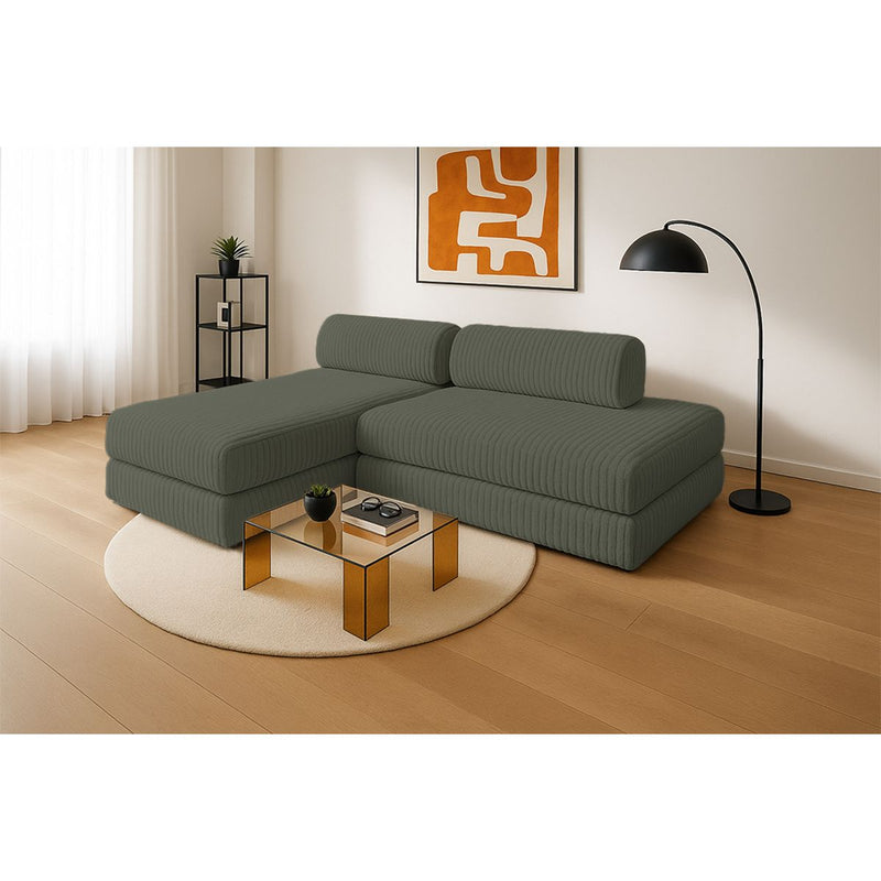 Canapé D'Angle Tilia - 5 Places - Velours Côtelé Xl