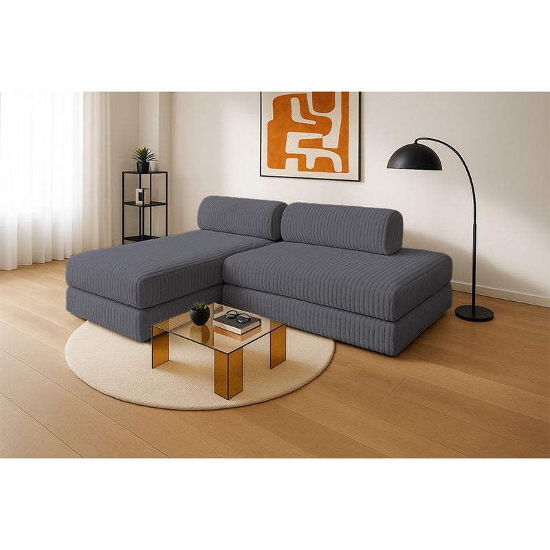 Canapé D'Angle Tilia - 5 Places - Velours Côtelé Xl