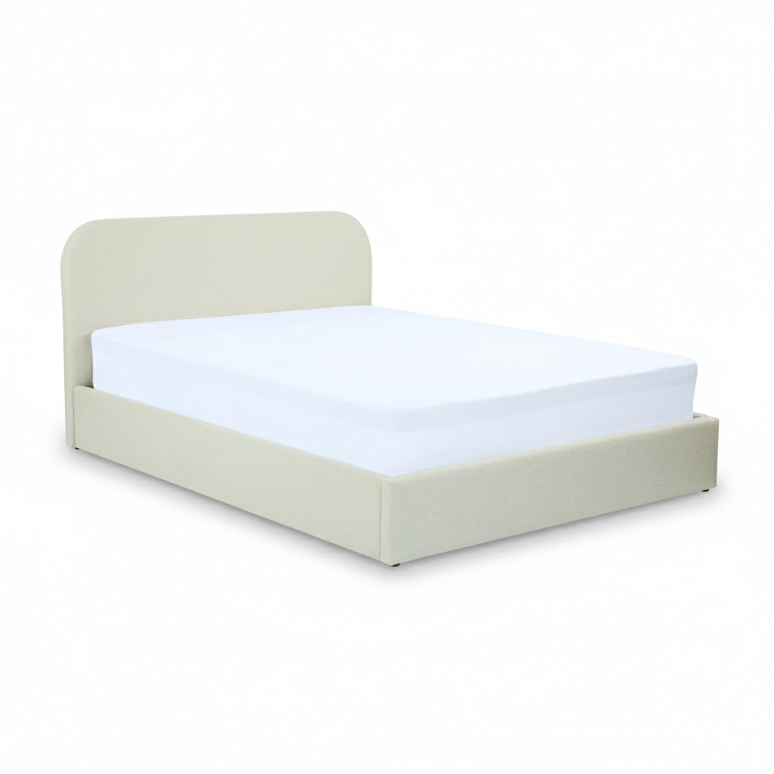 Tilly - Lit Double Avec Coffre En Tissu Gris/Beige