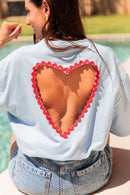 TINO Bleu - T-Shirt Coeur
