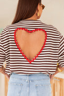 TINO Rayé Chocolat - T-Shirt Coeur