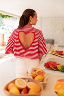 TINO Rayé Rouge - T-Shirt Coeur