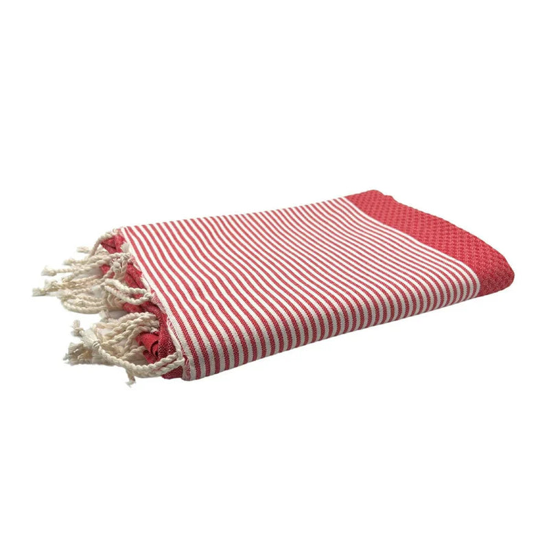 Fouta Nid d'Abeille Rouge - 100 x 200 cm | Beach Towel