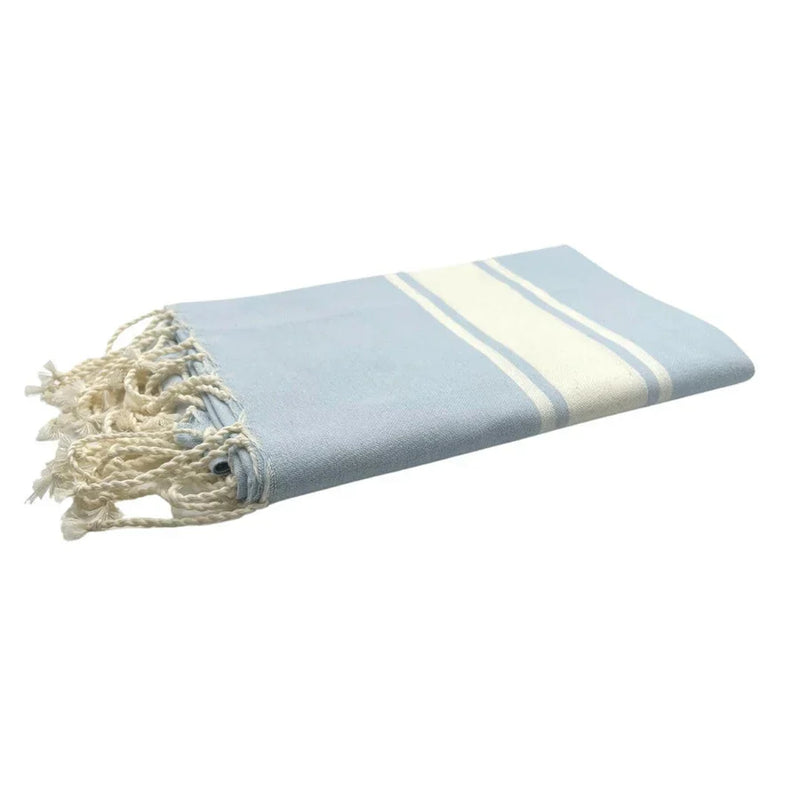 Fouta Tissage Plat Bleu ciel - 100 x 200 cm | Beach Towel