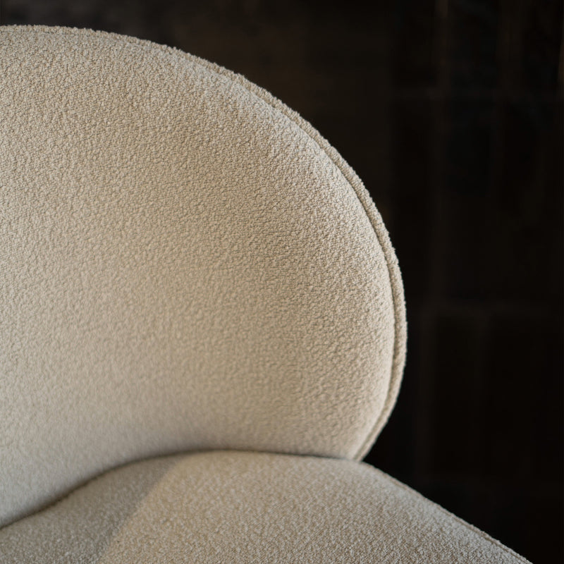 Lot de 2 chaises pour îlot central 66,3 cm en tissu bouclé beige