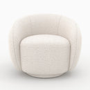 Fauteuil Naya en tissu bouclé blanc