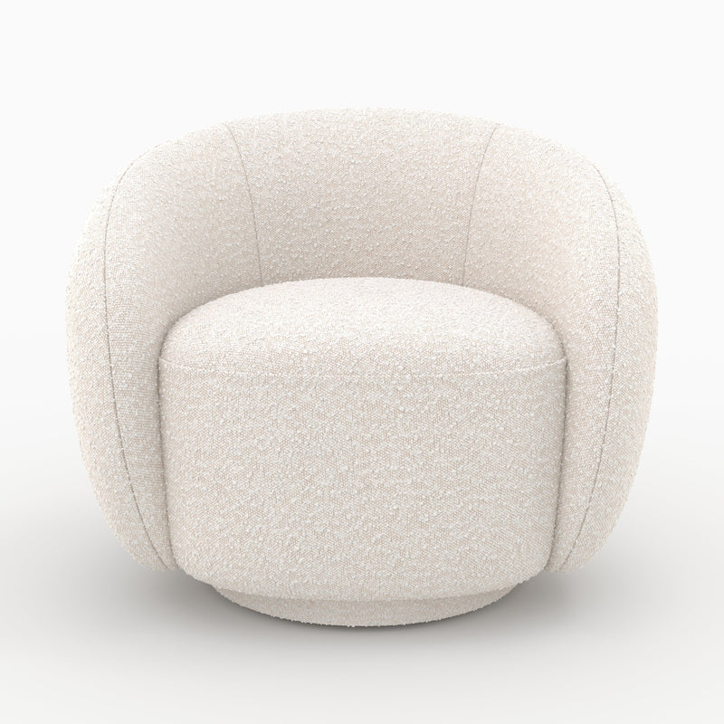 Fauteuil Naya en tissu bouclé blanc