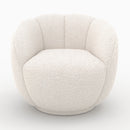 Fauteuil Ysé en tissu bouclé blanc