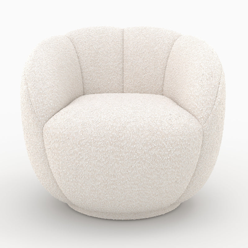 Fauteuil Ysé en tissu bouclé blanc