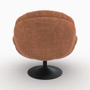 Fauteuil Ricci pivotant en tissu effet velours marron