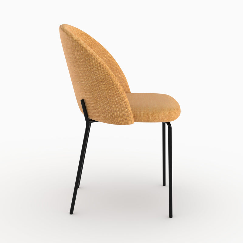 Lot de 2 chaises Karl en tissu texturé jaune moutarde