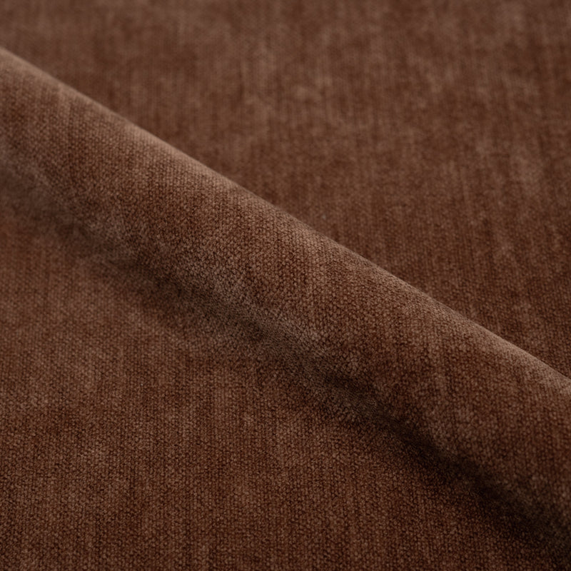 Fauteuil Ricci pivotant en tissu effet velours marron