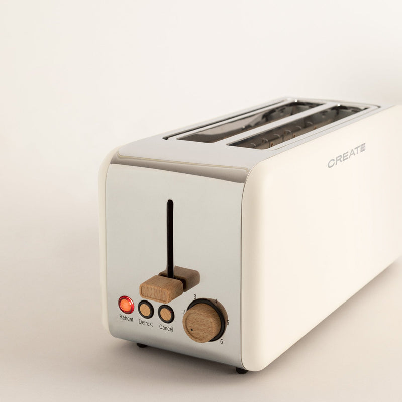 Toast Retro - Tostadora grande con ranura ancha - Blanco roto