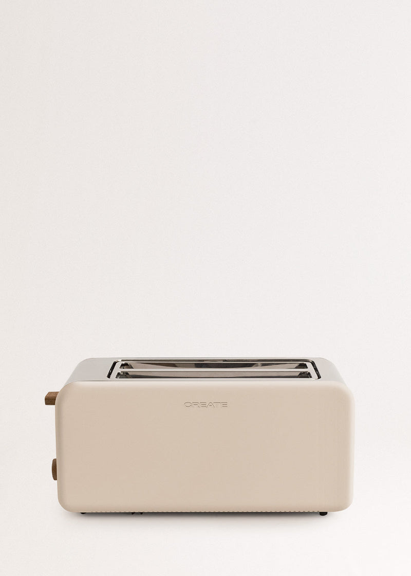 Toast Retro - Large Wide Slot Toaster - Sand