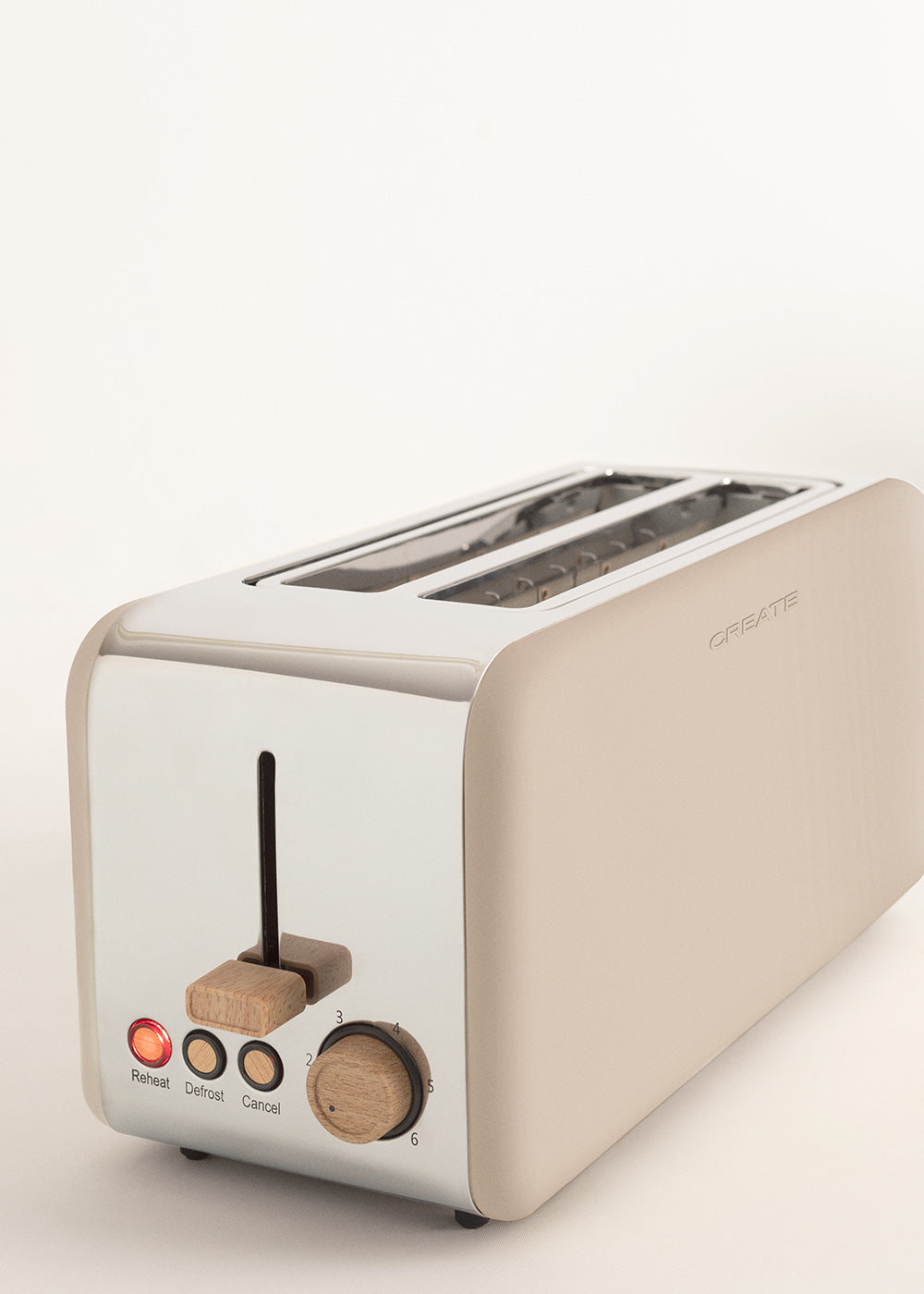 Retro Toast - Large Wide Slot Toaster - Sand