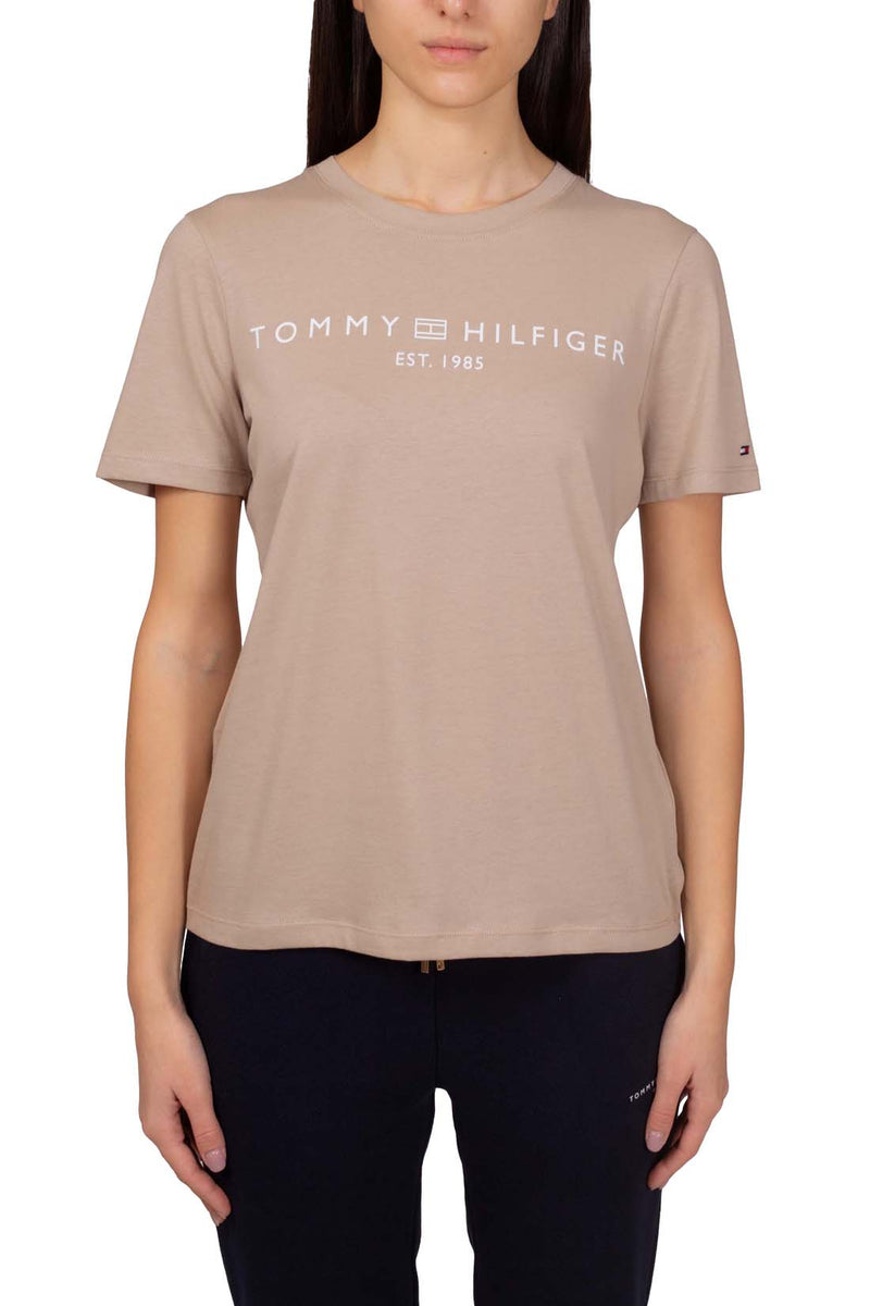 Tshirts T shirt femme regular avec logo Beige Femme