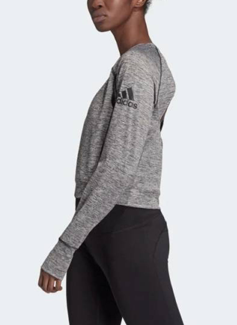 Adidas - Top A Manches Longues Open Back A - Black-Hthr - Femme