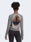 Adidas - Top A Manches Longues Open Back A - Black-Hthr - Femme