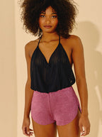 Top Tied Back Stripes Game Transparent