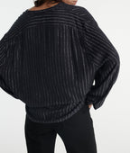 The Kooples - Top Fluide Bleu Marine À Rayures Argent - Femme