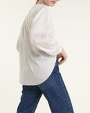 Top ancho crudo fluido con detalle de lazo - Mujer