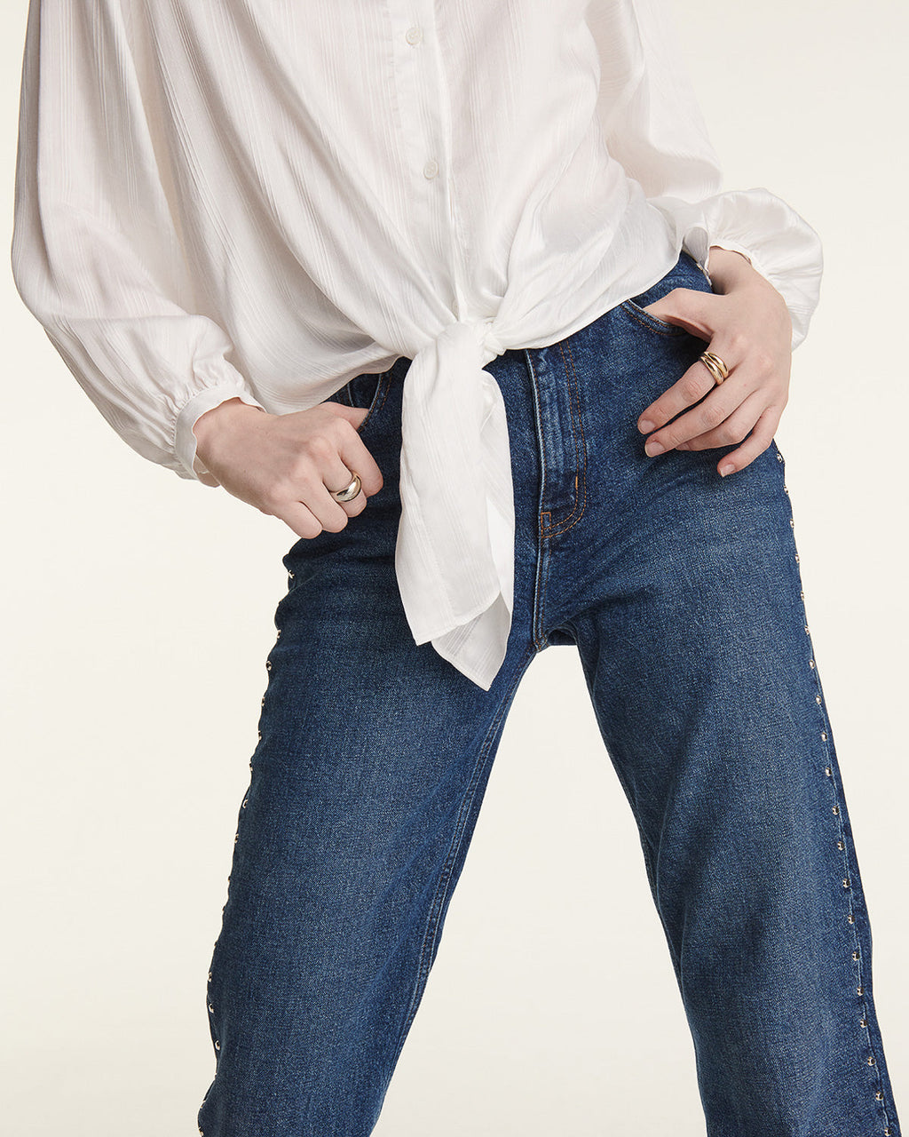 The Kooples - Ecru Fluid Top With Oversized Bow Detail - Women