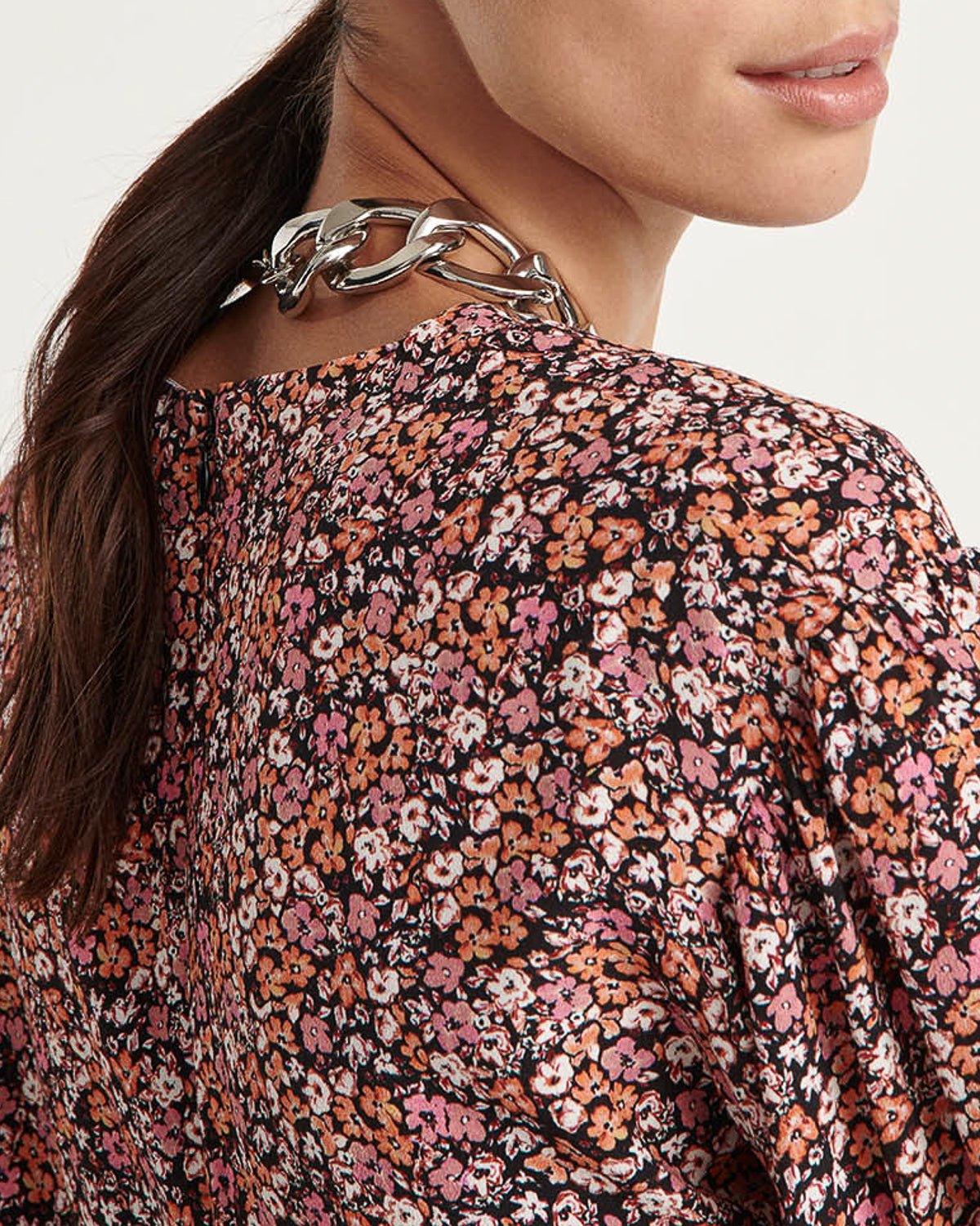 The Kooples - Top Fluide Rose Imprimé Fleuri Volants - Femme