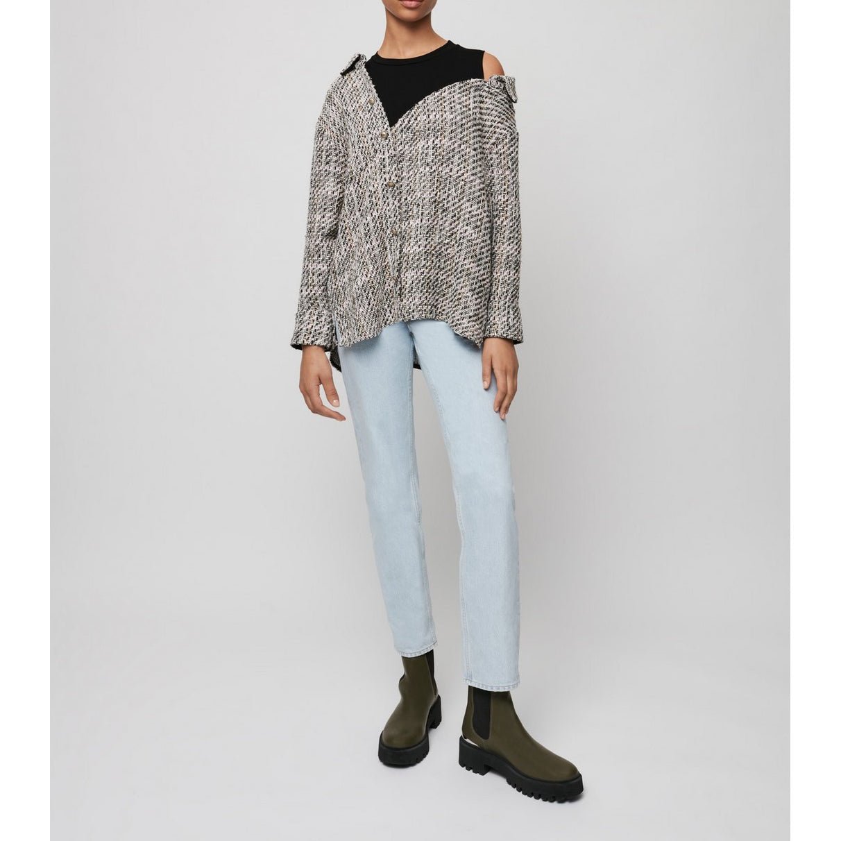 Liatola Shirt - Pale Pink And Black