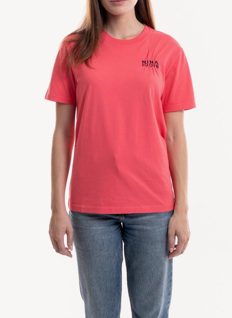 Nina Ricci - Tee-Shirt Brodé - Framboise - Femme