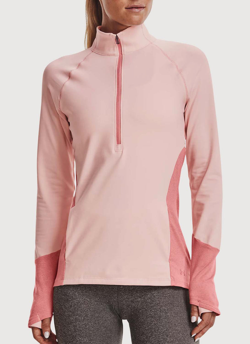 Under Armour - Top Manches Longues Cozy 1/2 Zip - Pink - Femme