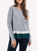 Tommy Hilfiger - Top Manches Longues - Grigio Verde Bianco - Femme