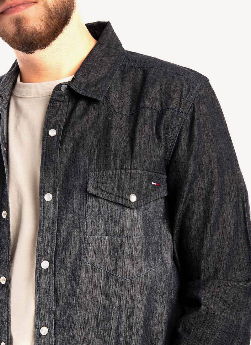 Tommy Hilfiger - Chemise En Jean Noire - Black - Homme