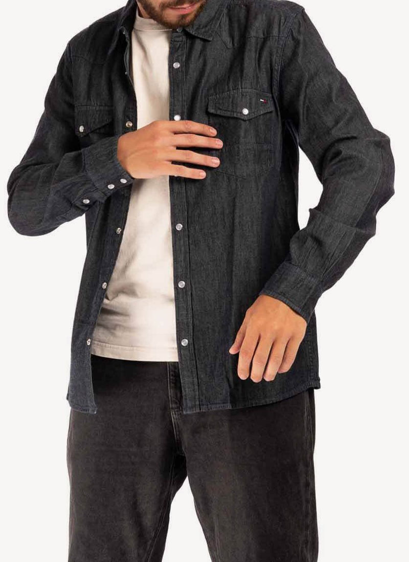 Tommy Hilfiger - Chemise En Jean Noire - Black - Homme